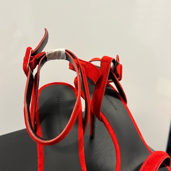 NWB Alexander Wang Antonia red suede heels size 37 - Picture 7 of 11